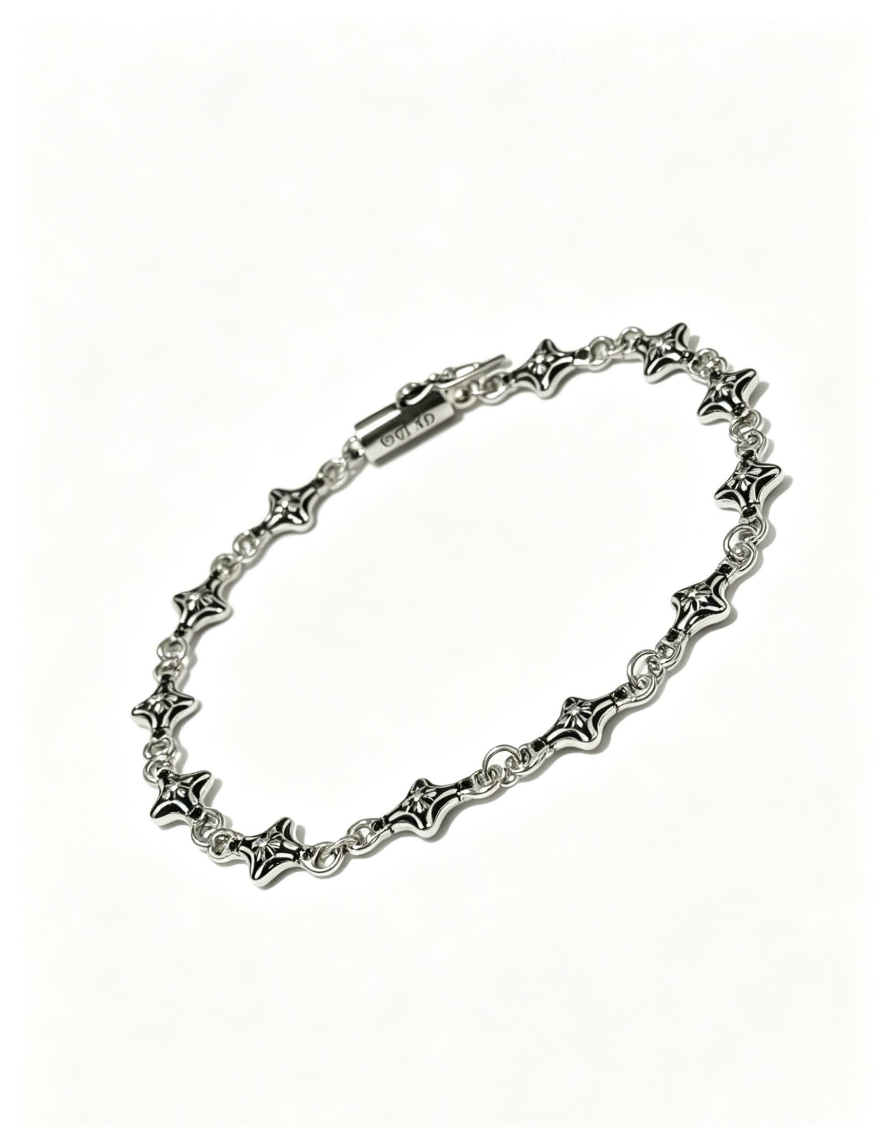Chrome Hearts Sterling Silver Star Charm Bracelet